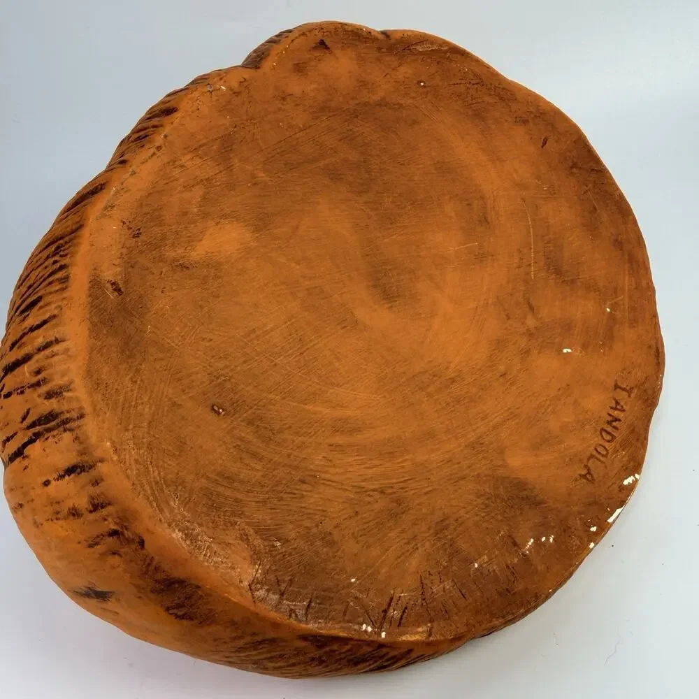 Large Vintage Ceramic Halloween Jack-O-Lantern Pumpkin Ceramic Candy Dish 9.5